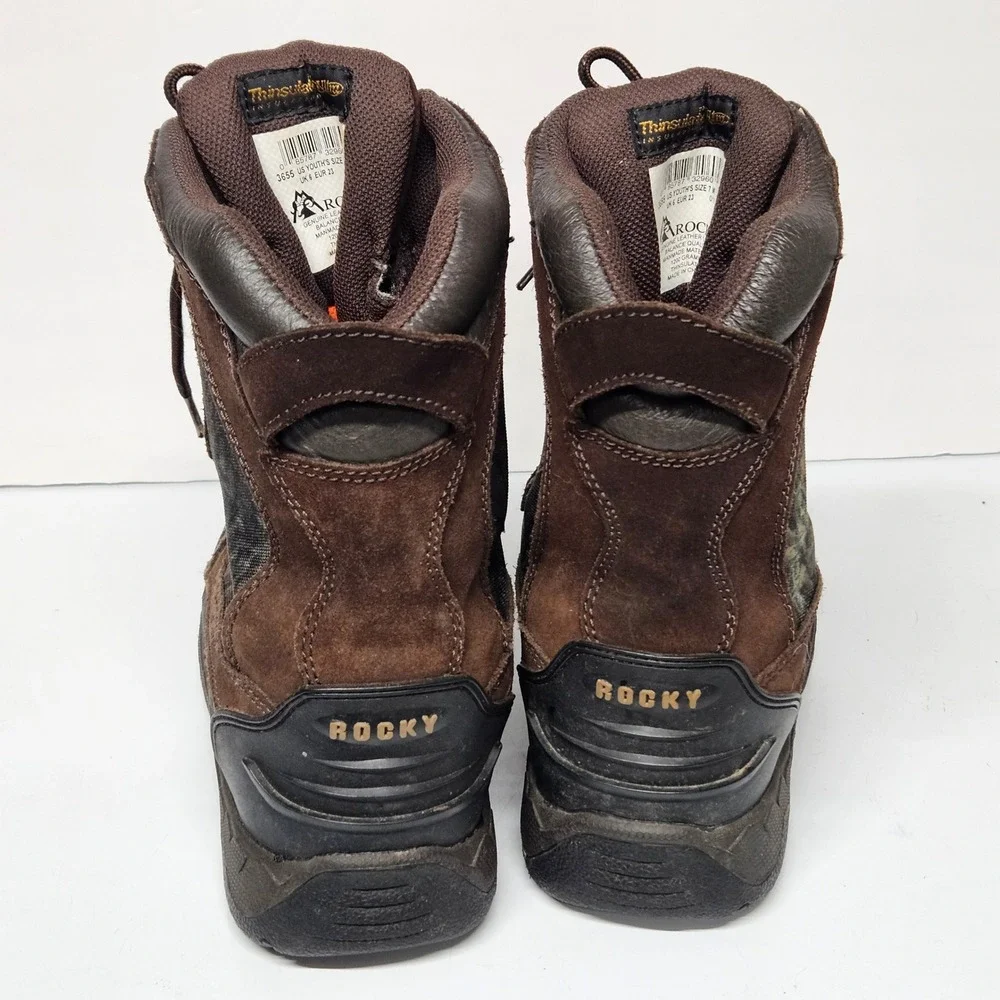 Rocky 3655 Hunting Boots Youth 7W Brown Camo 1200g Thinsulate Insulated Rugged